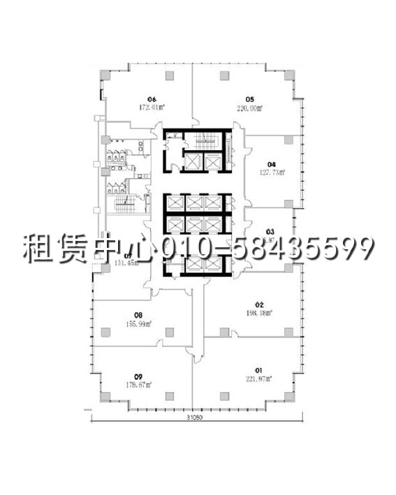 富尔大厦6-16F平面图